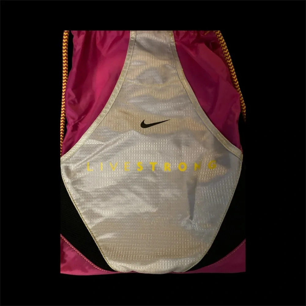 Nike LIVESTRONG Team Training Gym Bag Gymsack Pink&Yellow Backpack Rare EUC